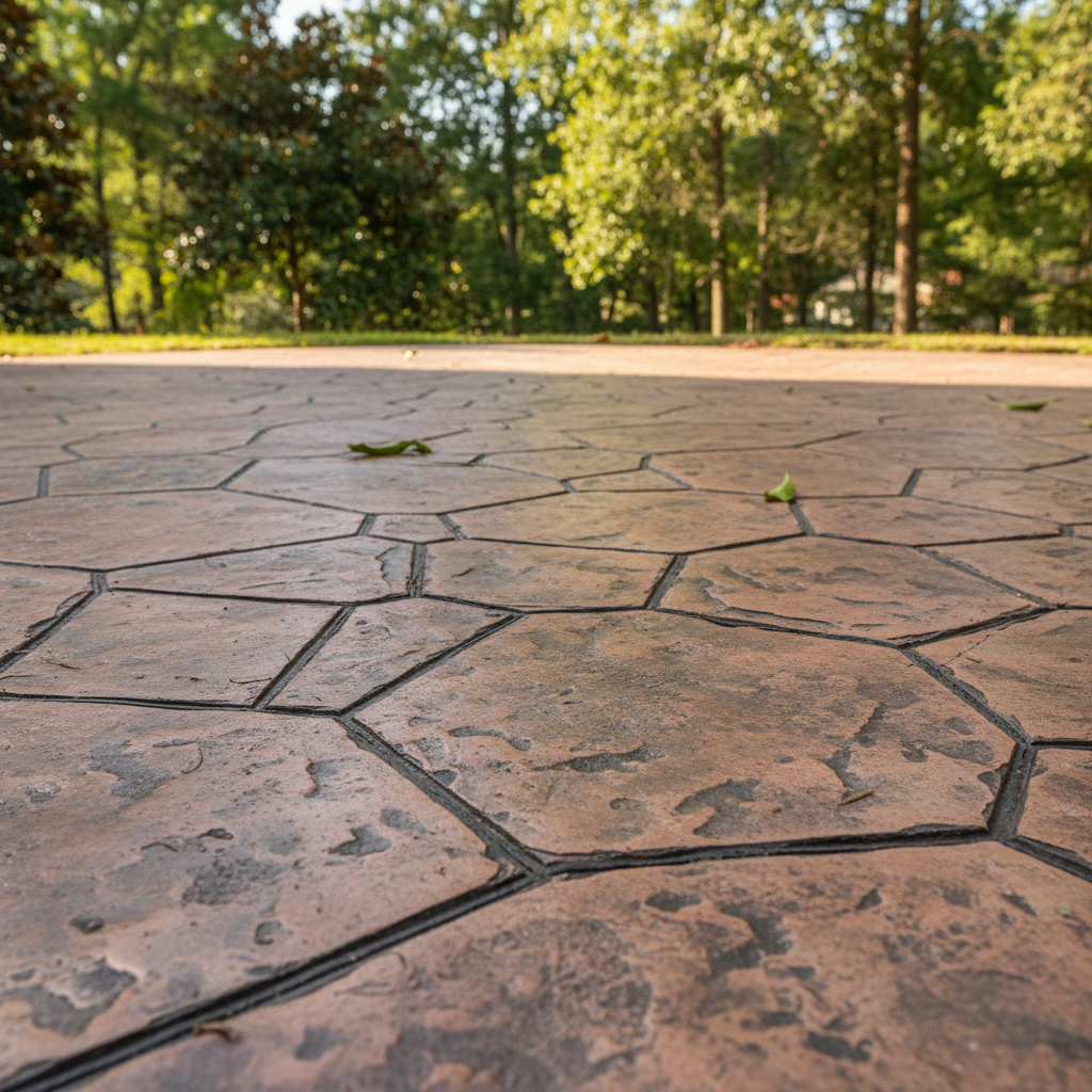 Completed decorative concrete work at a residential property in Birmingham, AL