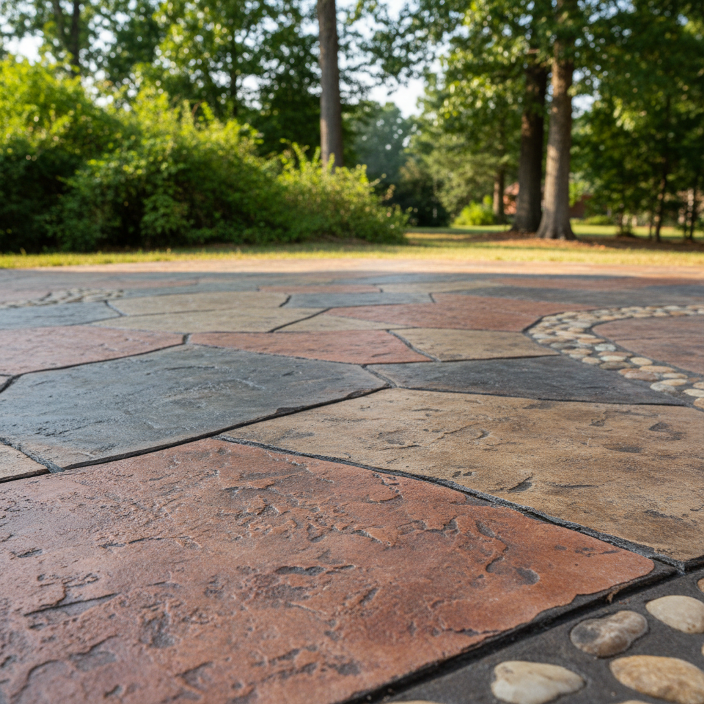 Completed decorative concrete work at a residential property in Birmingham, AL