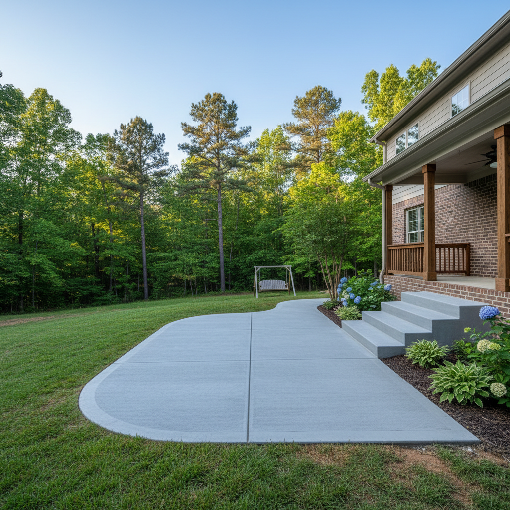 Completed concrete installation work at a residential property in Hoover, AL