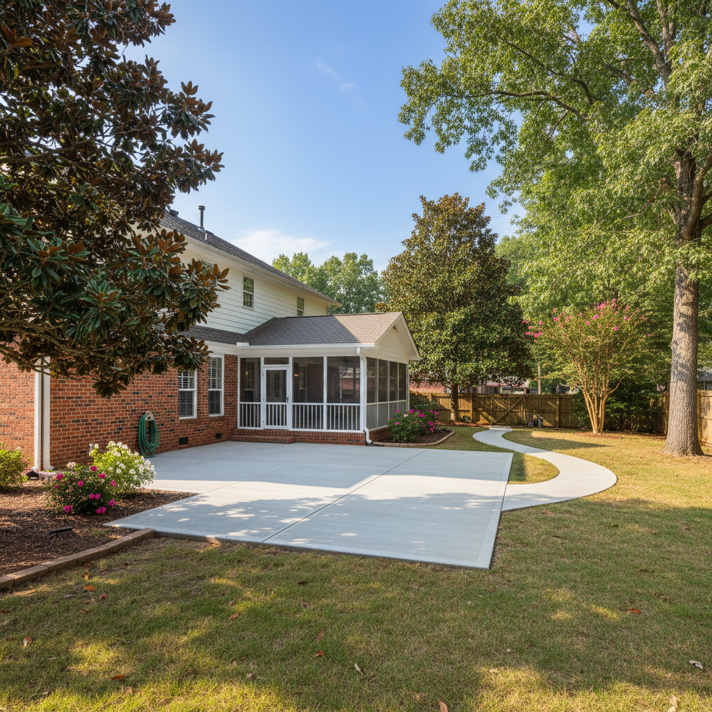 Completed concrete installation work at a residential property in Hoover, AL