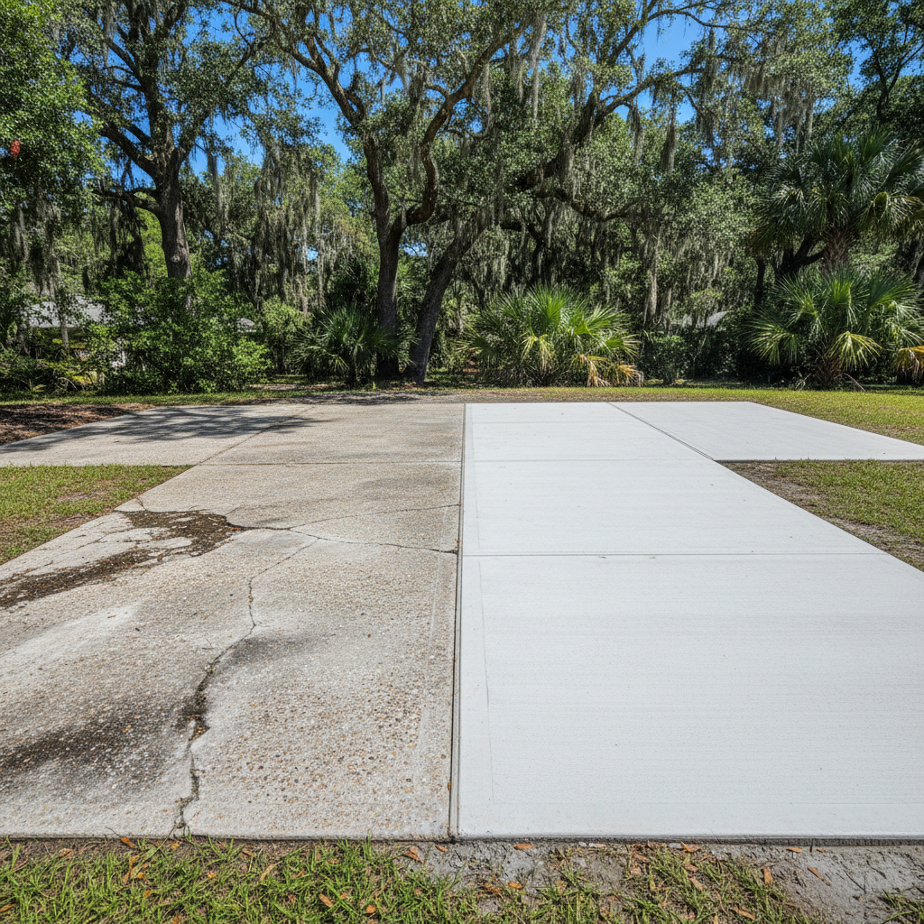 Completed concrete flatwork work at a residential property in Mobile, AL
