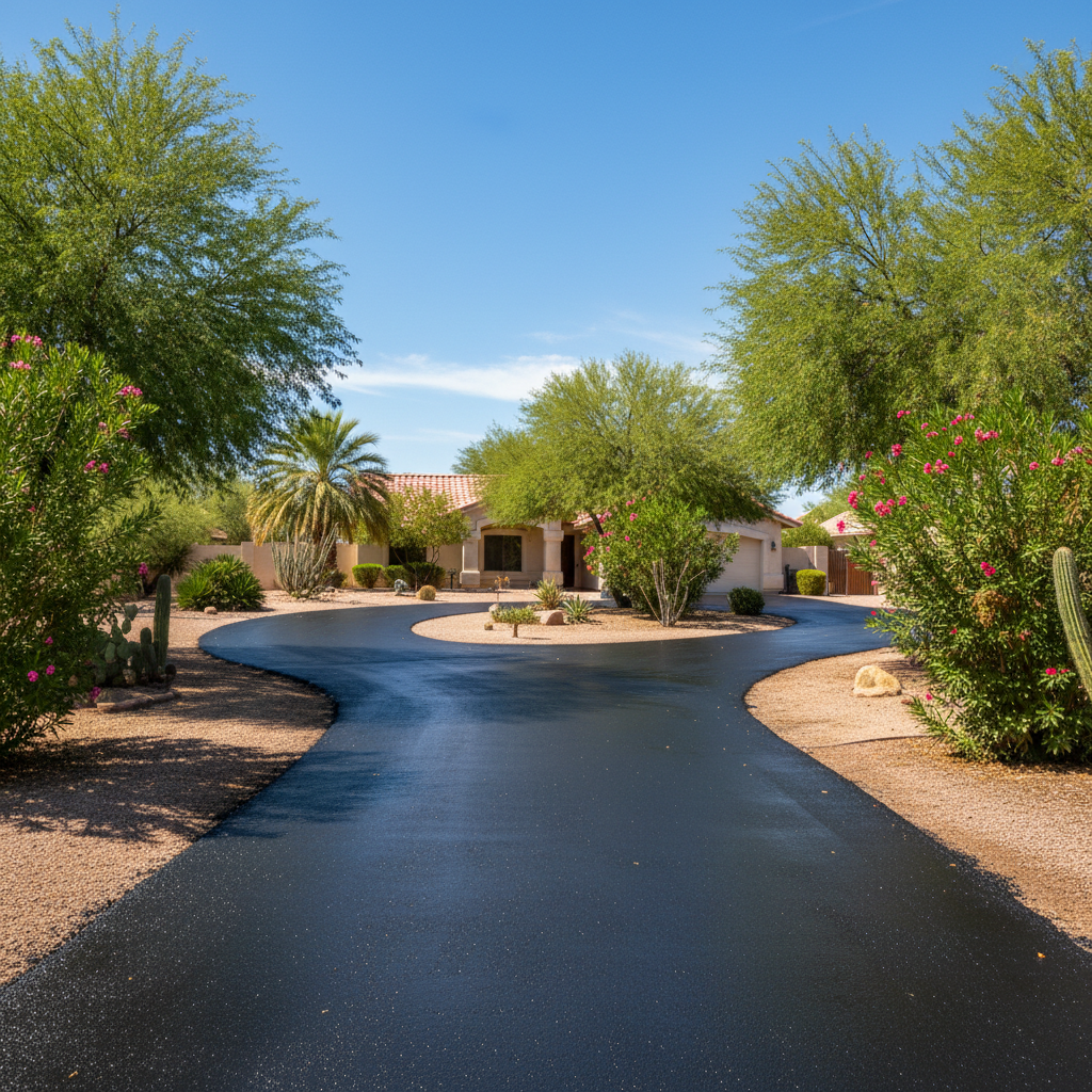 Completed slurry coating work at a residential property in Chandler, AZ