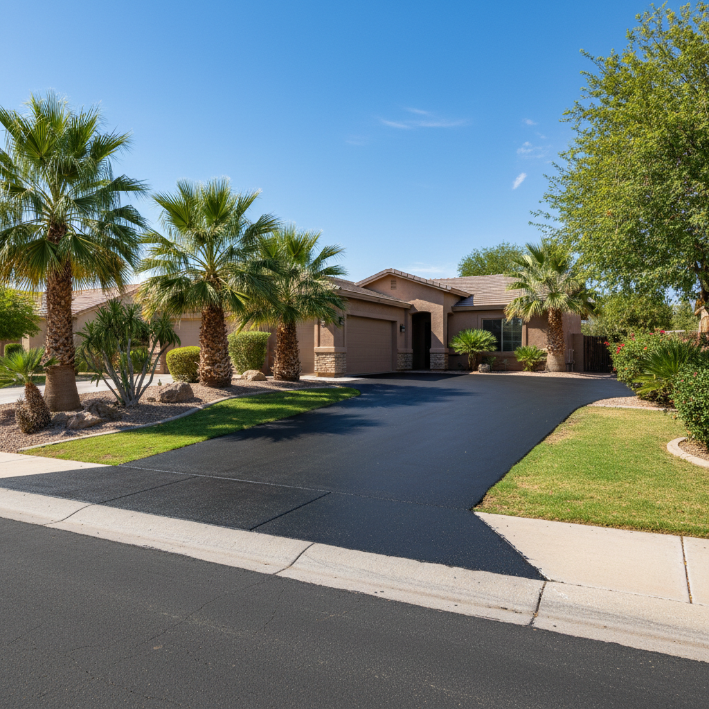 Completed slurry coating work at a residential property in Chandler, AZ