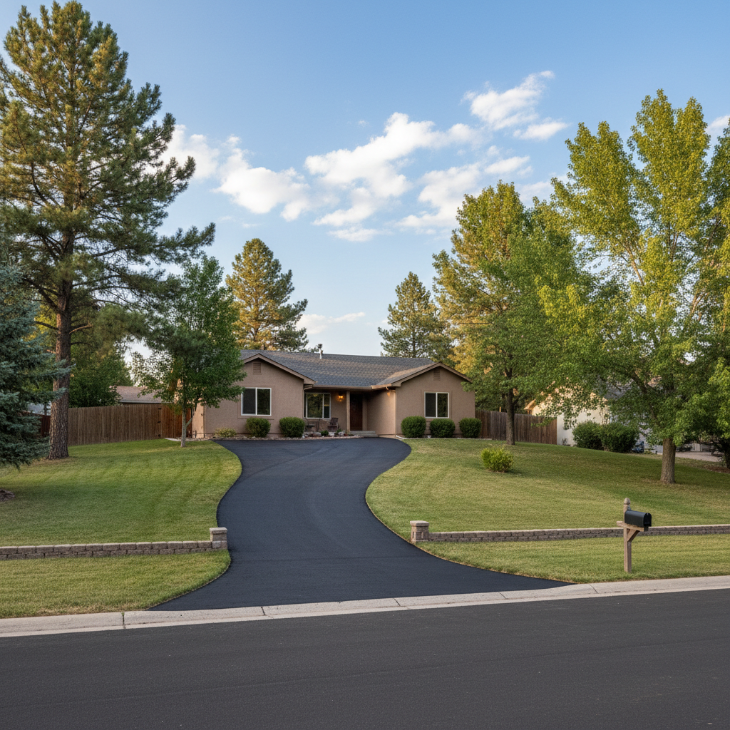 Completed residential asphalt work at a residential property in Flagstaff, AZ