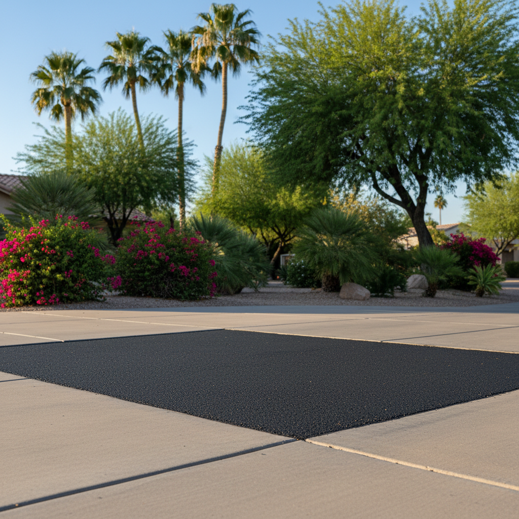 Completed asphalt patching work at a residential property in Phoenix, AZ