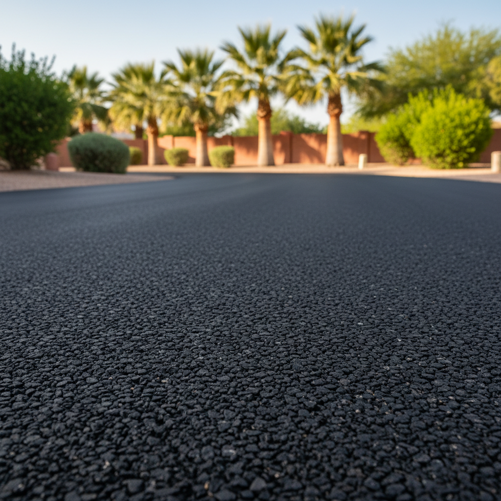 Completed driveway paving work at a residential property in Phoenix, AZ