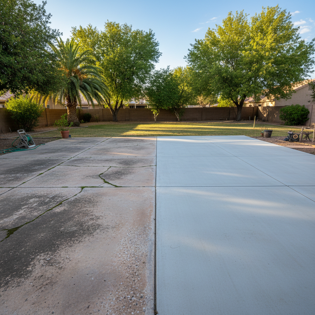 Completed concrete flatwork work at a residential property in Glendale, AZ