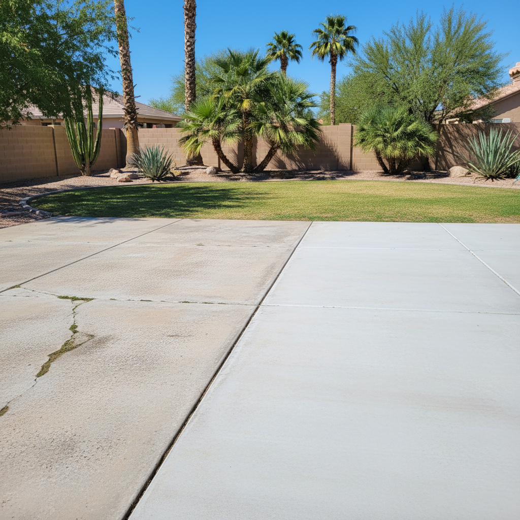 Completed concrete flatwork work at a residential property in Glendale, AZ