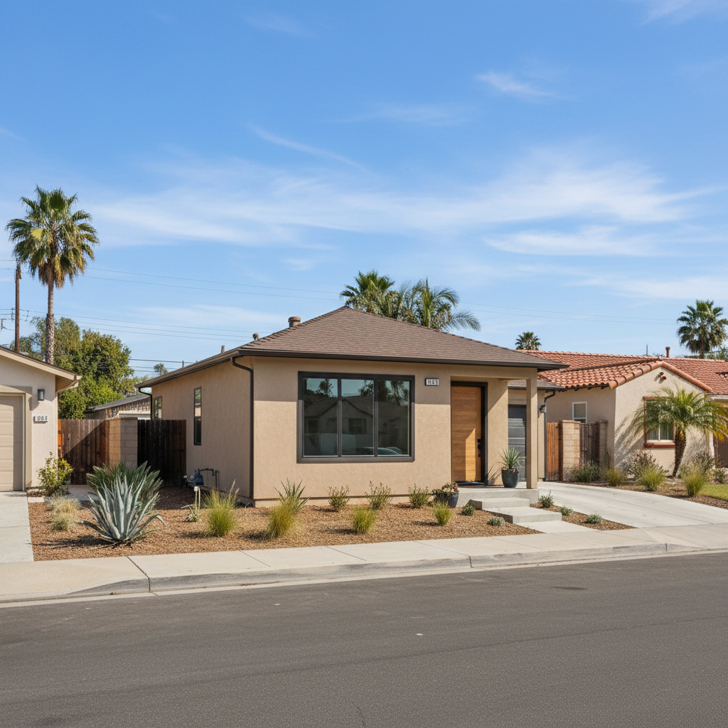 Completed garage conversion work at a residential property in Anaheim, CA