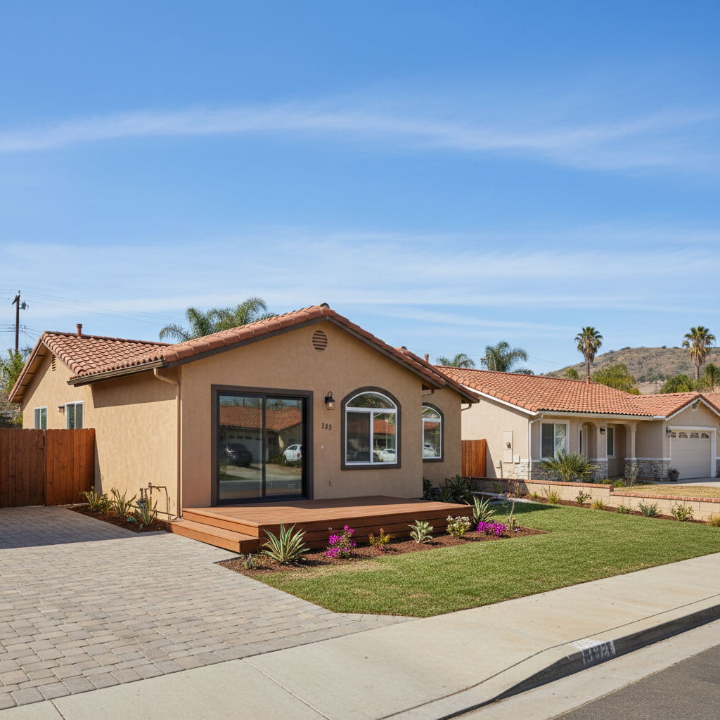 Completed garage conversion work at a residential property in Chula Vista, CA