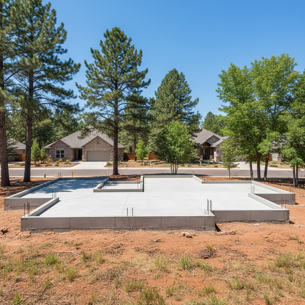 Completed concrete foundations work at a residential property in Flagstaff, AZ