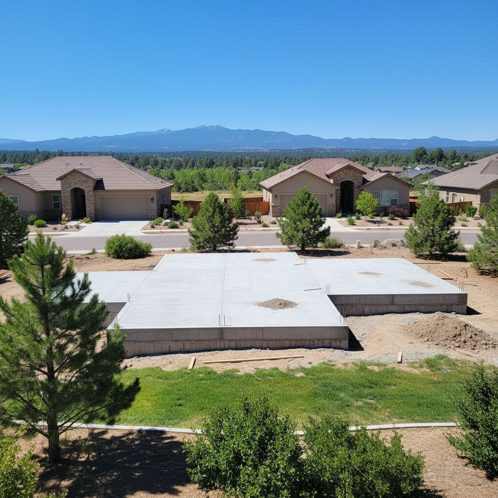 Completed concrete foundations work at a residential property in Flagstaff, AZ