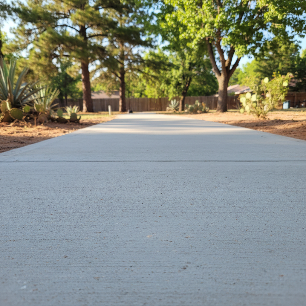 Completed concrete sidewalks work at a residential property in Flagstaff, AZ