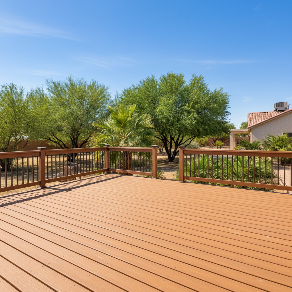 Completed composite decks work at a residential property in Apache Junction, AZ