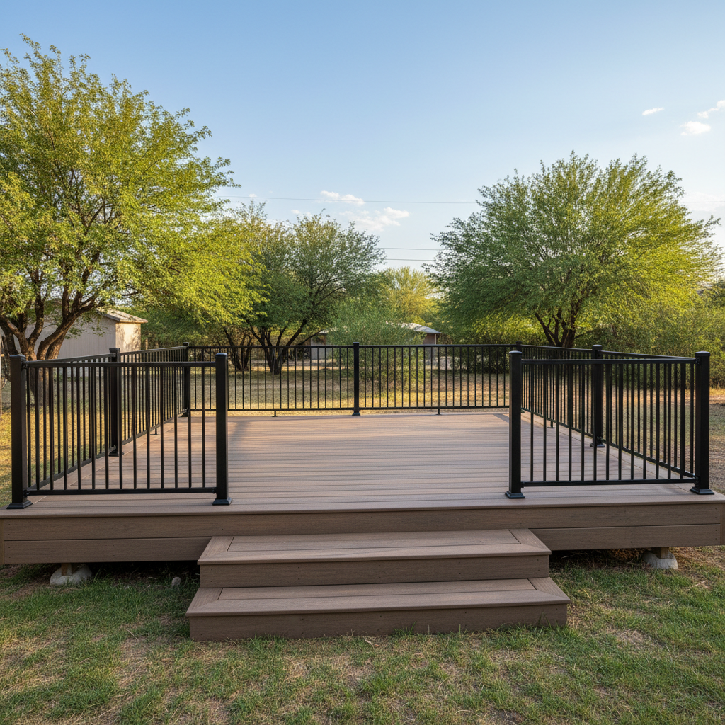 Completed trex decks work at a residential property in Coolidge, AZ