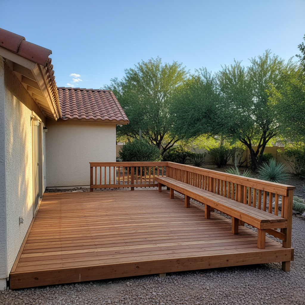 Completed deck repair work at a residential property in Queen Creek, AZ