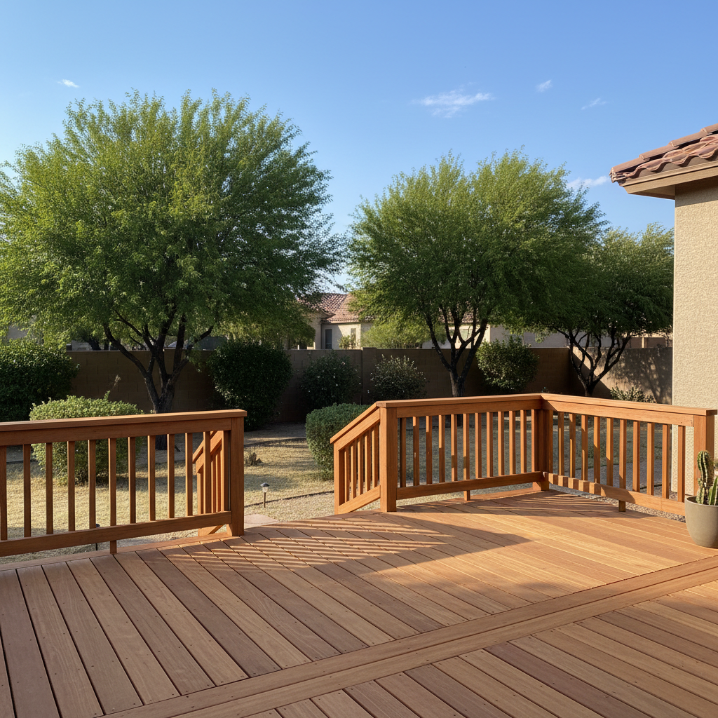 Completed deck repair work at a residential property in Queen Creek, AZ