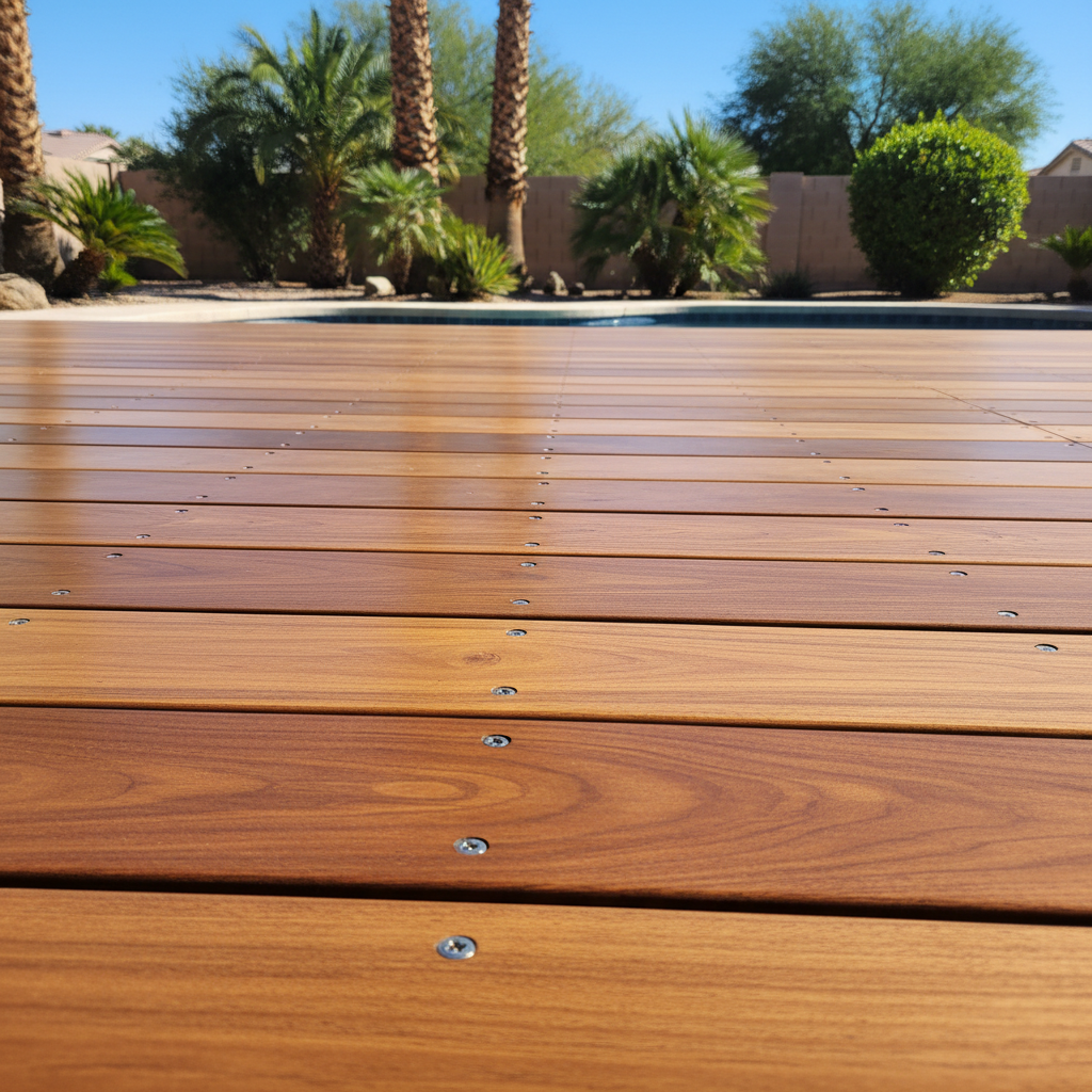 Completed deck construction work at a residential property in Glendale, AZ