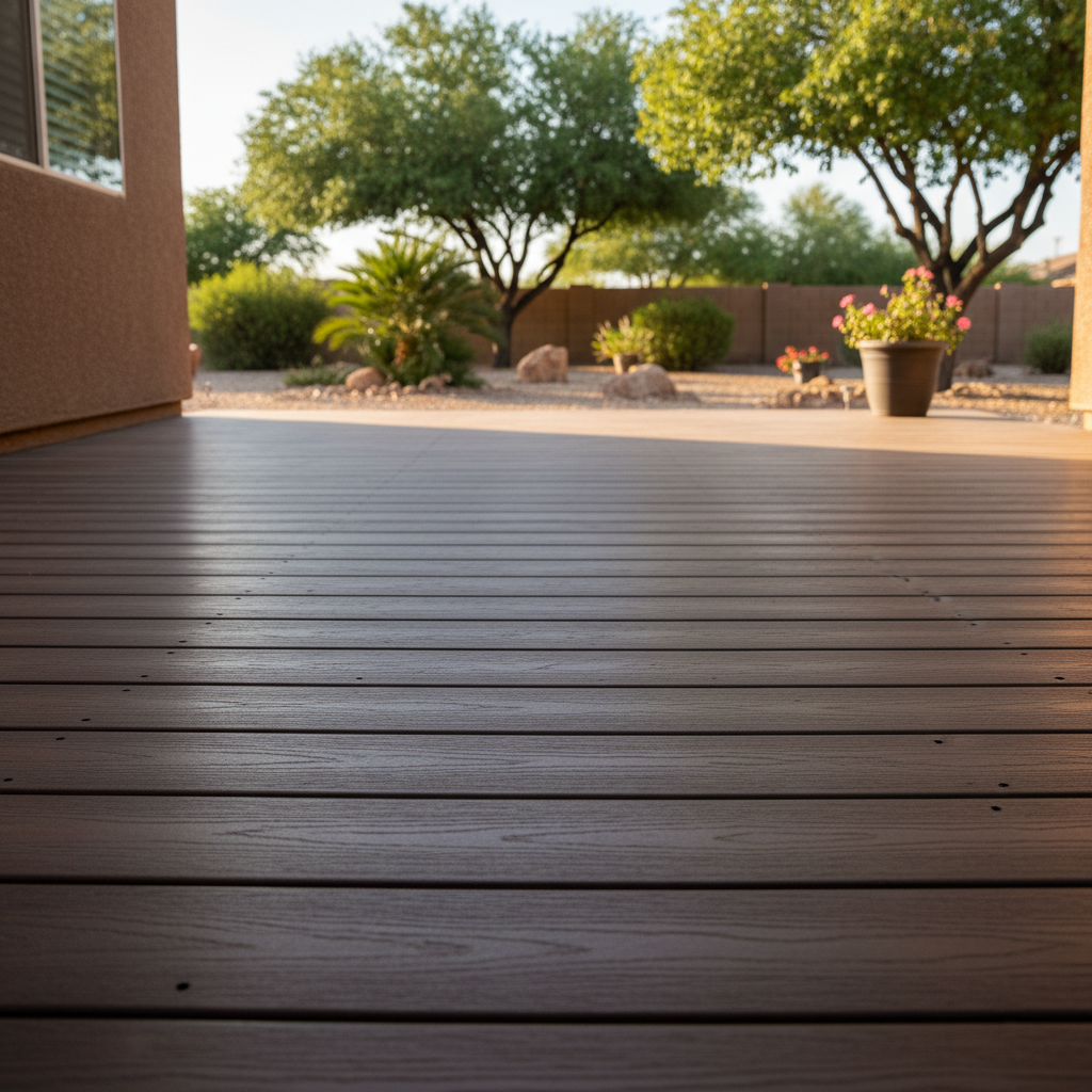 Completed deck construction work at a residential property in Glendale, AZ