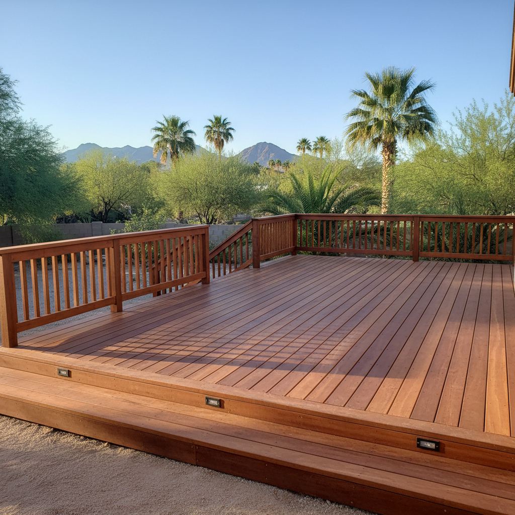 Completed wooden decks work at a residential property in Laveen, AZ