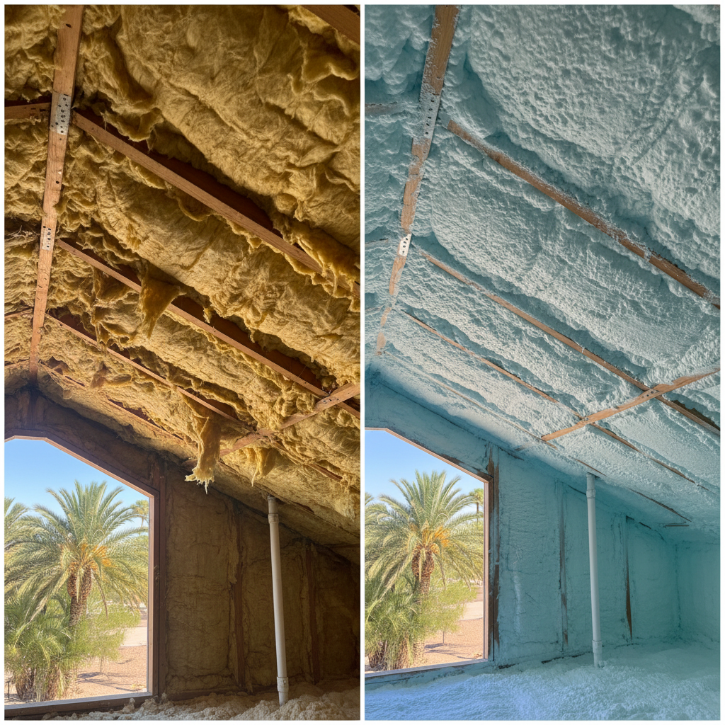 Completed open cell spray foam work at a residential property in Gilbert, AZ