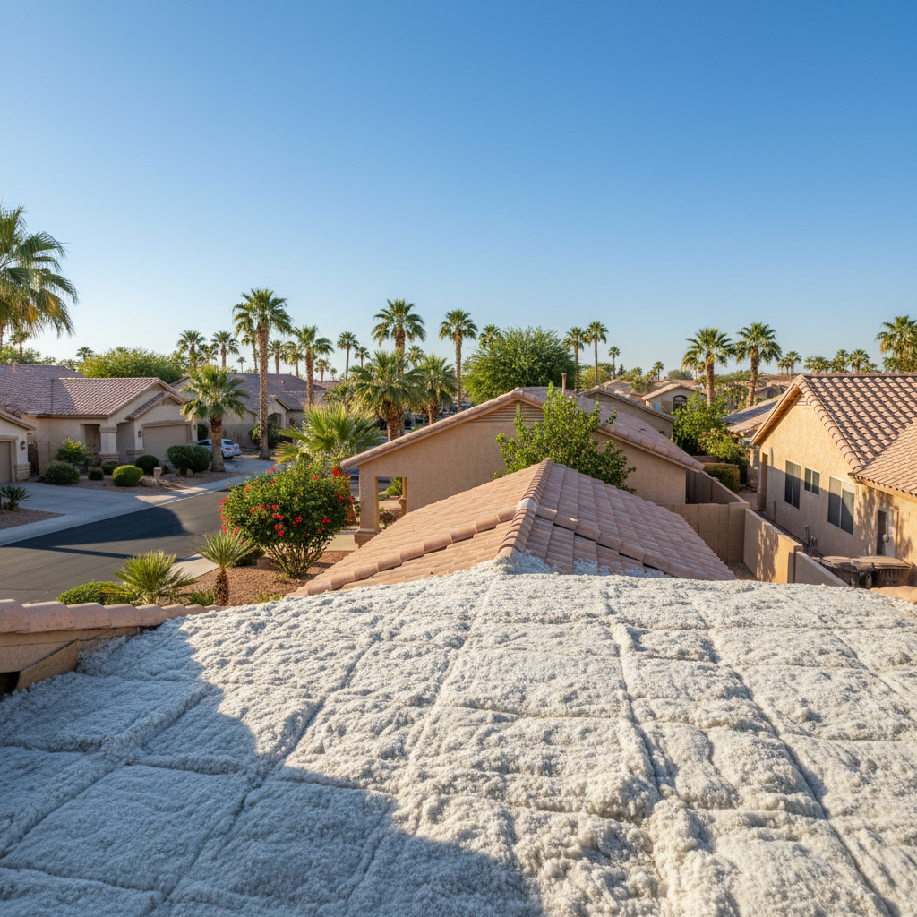 Completed attic insulation work at a residential property in Glendale, AZ
