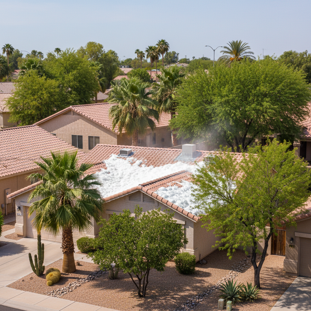 Completed attic insulation work at a residential property in Glendale, AZ