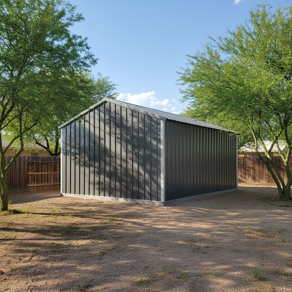 Completed metal building installation work at a residential property in Avondale, AZ