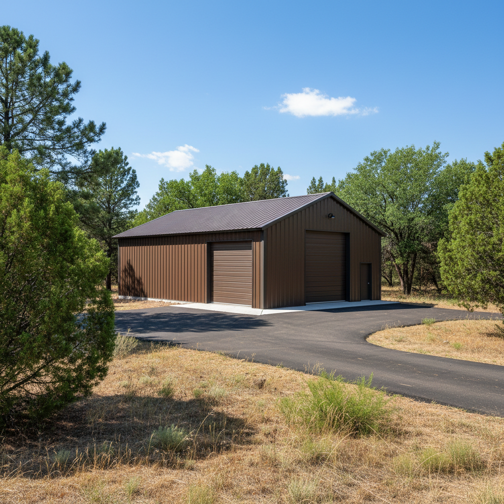 Completed metal building installation work at a residential property in Snowflake, AZ