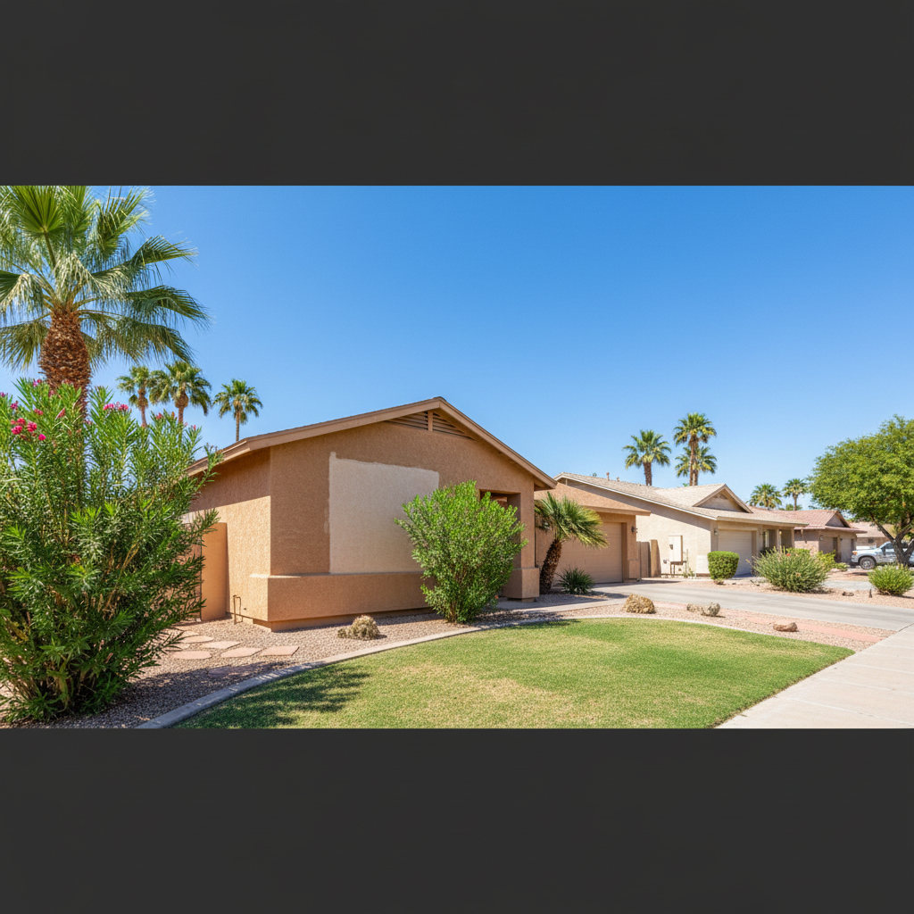 Completed stucco repair work at a residential property in Chandler, AZ