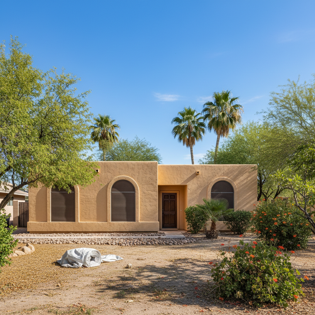 Completed stucco removal work at a residential property in Glendale, AZ