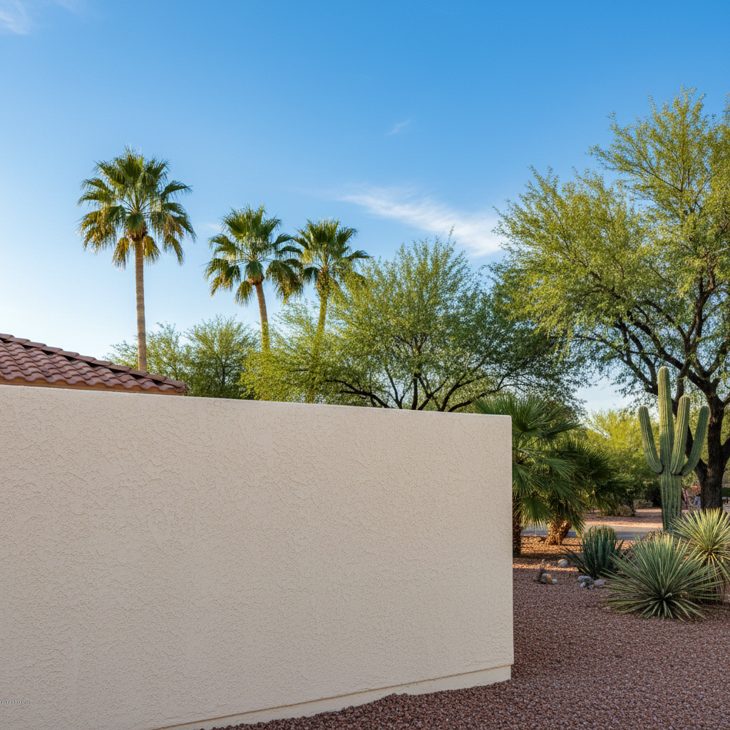 Completed residential stucco work at a residential property in Mesa, AZ
