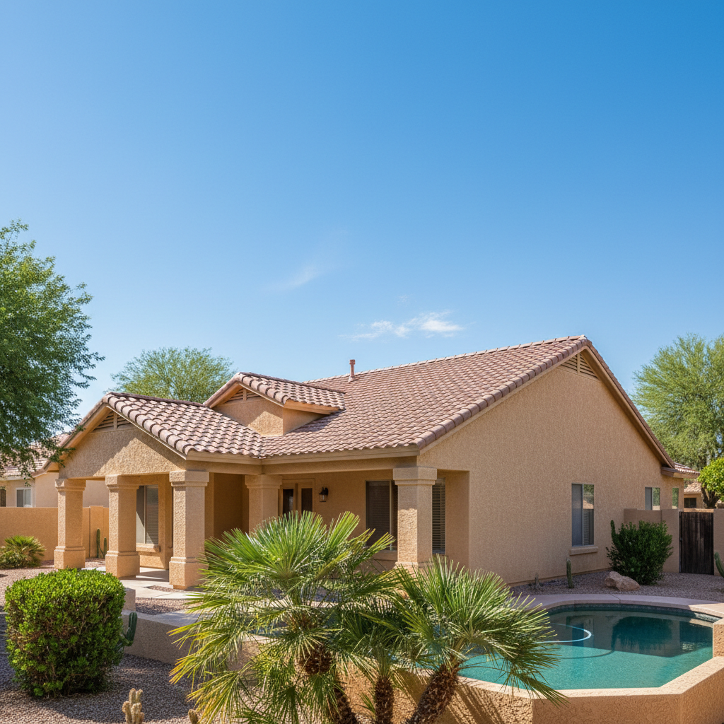 Completed commercial stucco work at a residential property in Gilbert, AZ