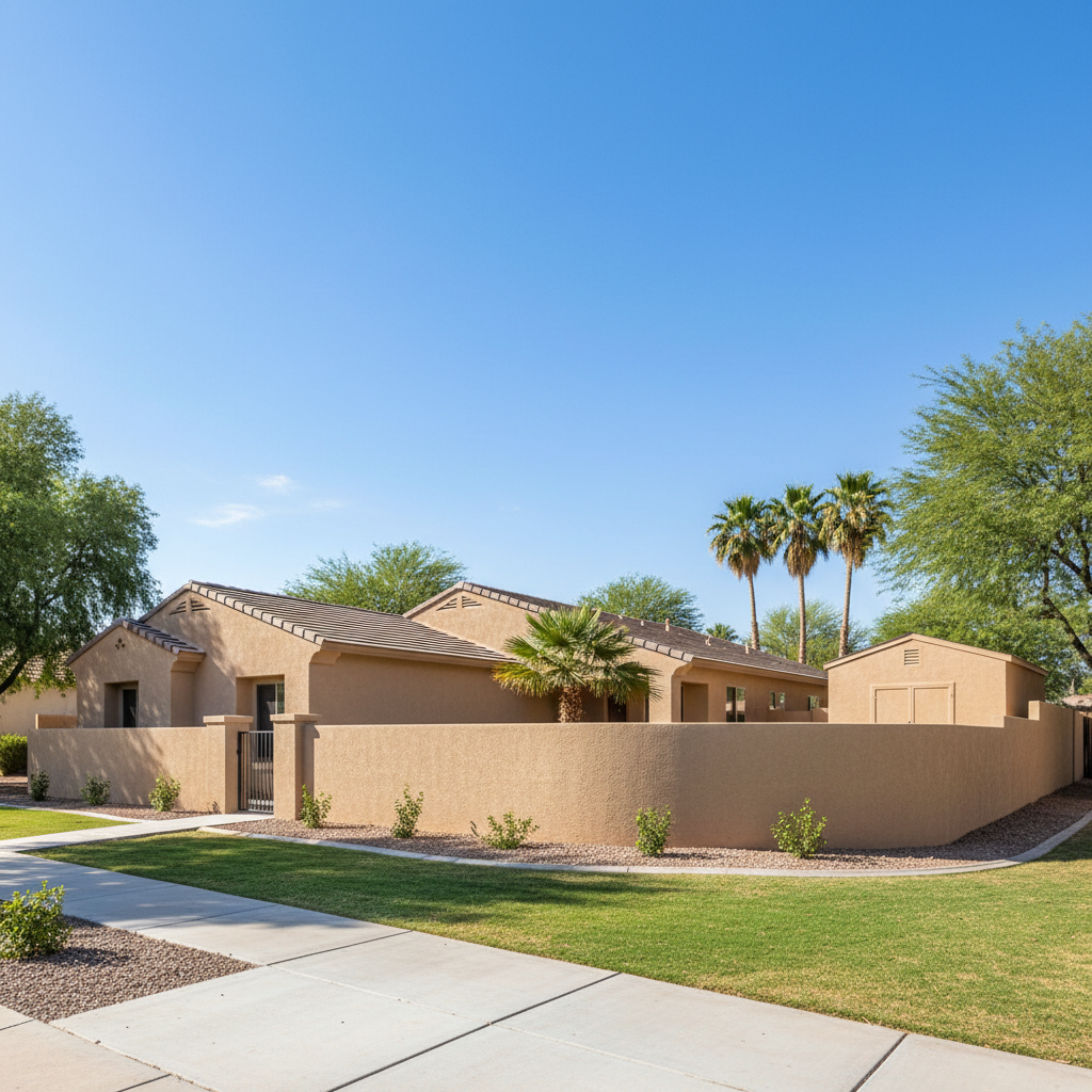 Completed commercial stucco work at a residential property in Gilbert, AZ