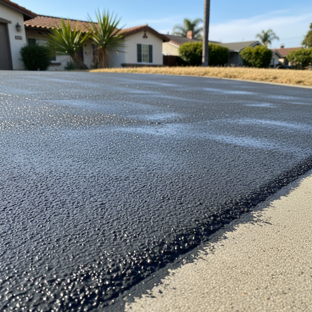 Completed slurry coating work at a residential property in Long Beach, CA