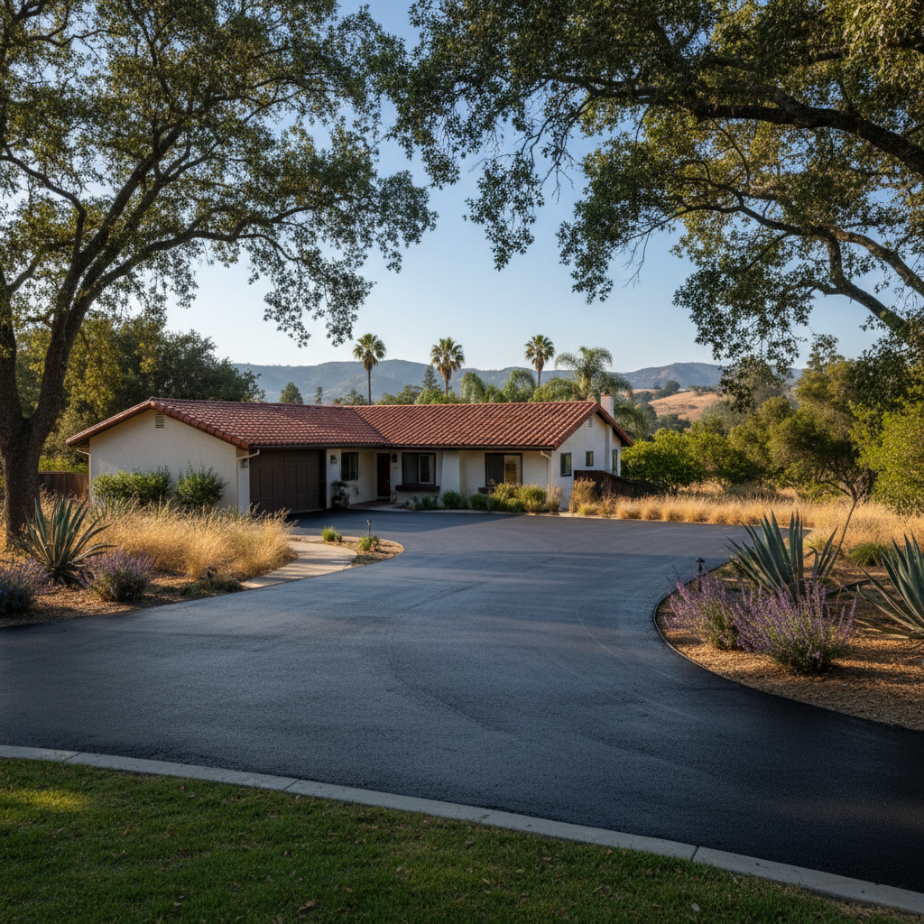 Completed slurry coating work at a residential property in Palo Alto, CA