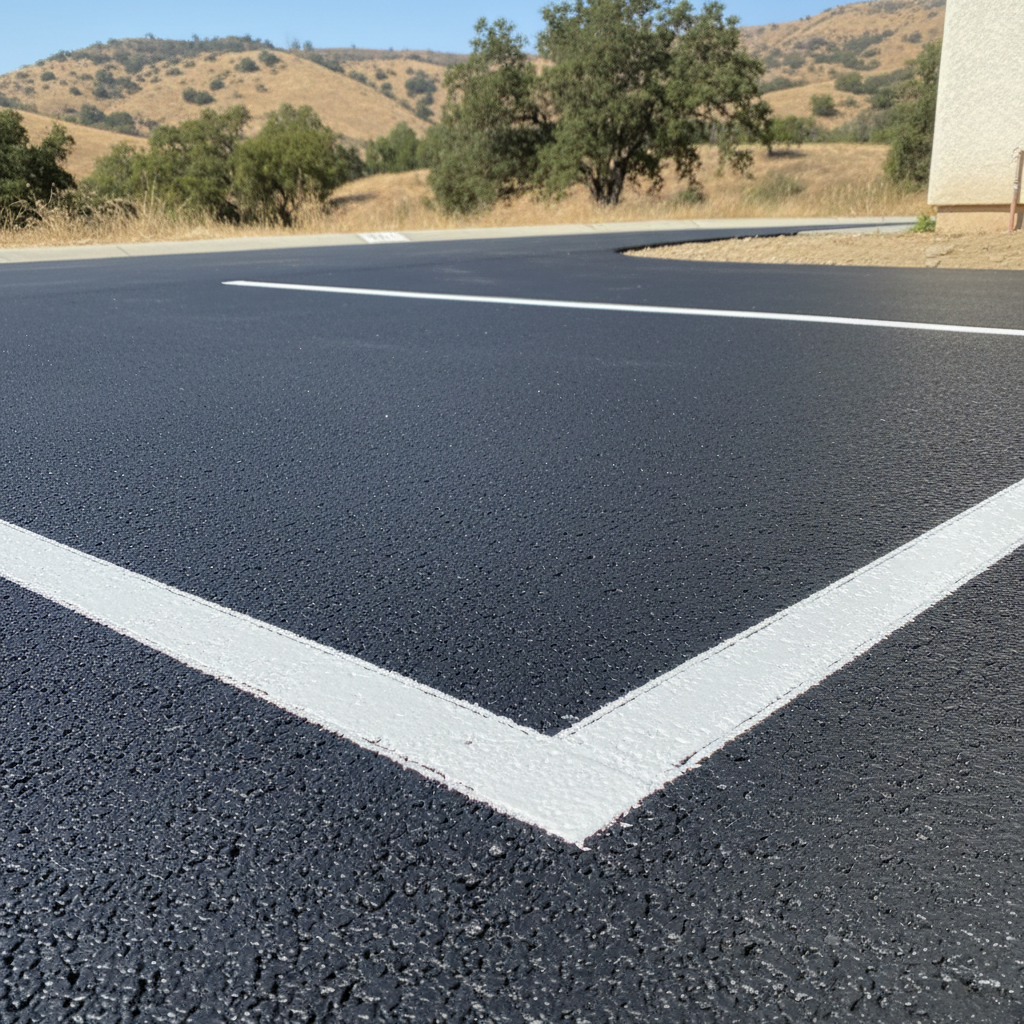 Completed asphalt striping work at a residential property in Murrieta, CA