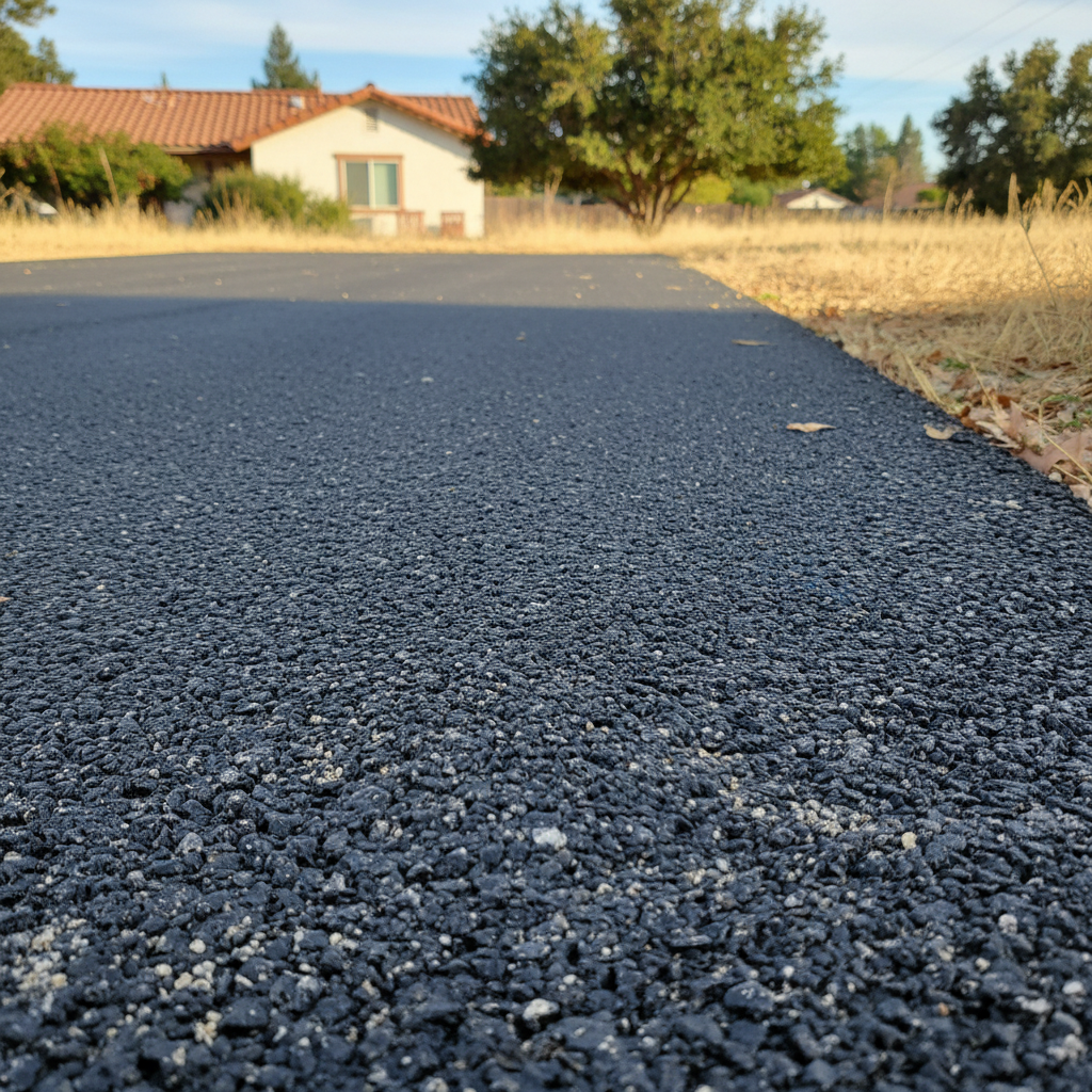 Completed parking lot paving work at a residential property in Chico, CA