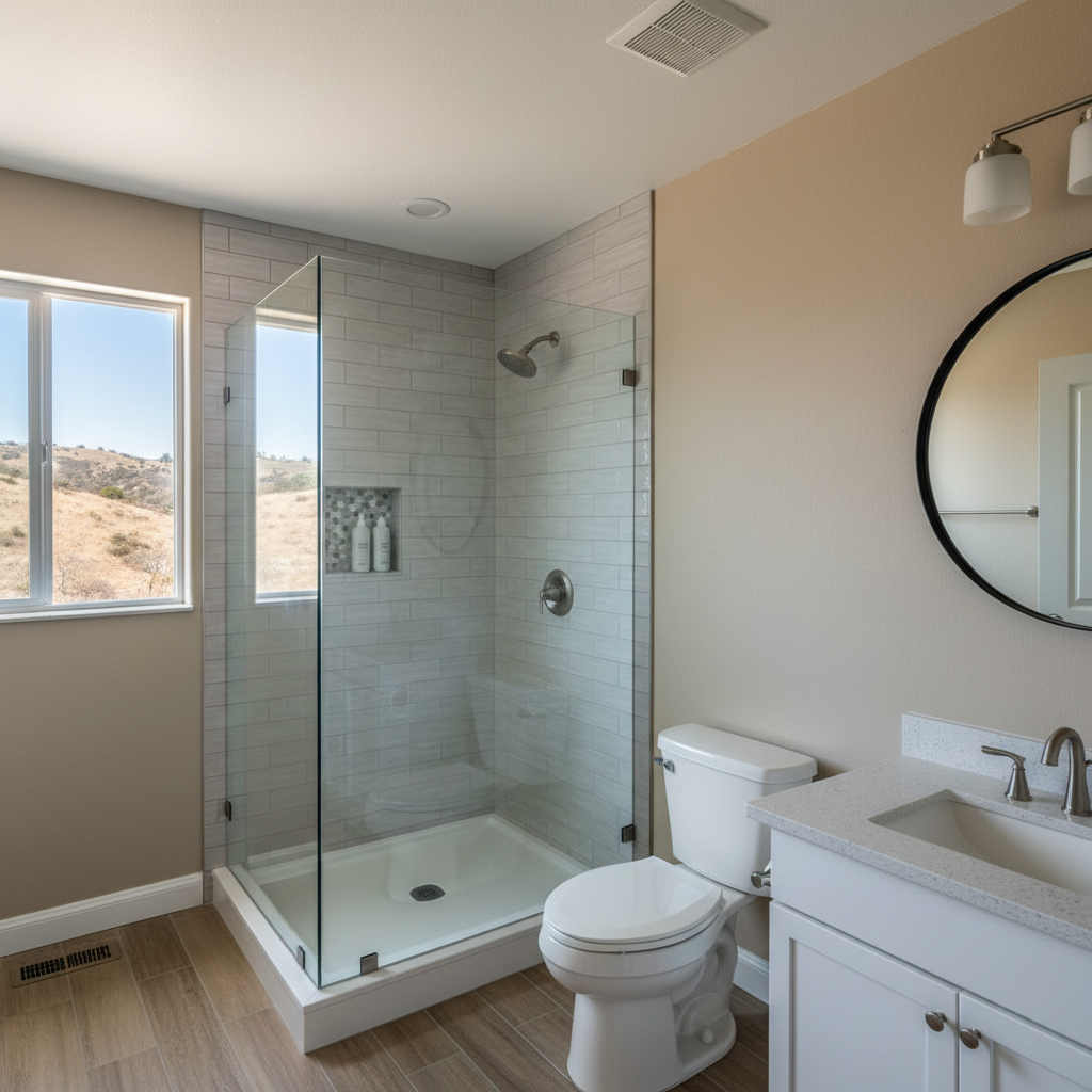 Completed shower replacement work at a residential property in Santa Clarita, CA