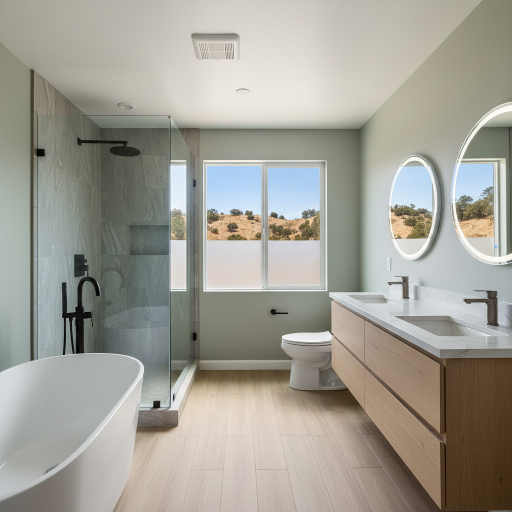 Completed bathroom modernization work at a residential property in Stevenson Ranch, CA