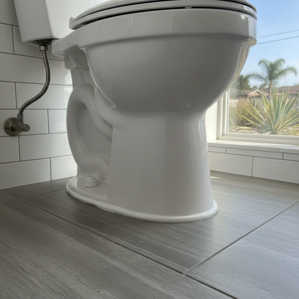 Completed toilet installation work at a residential property in Buena Park, CA