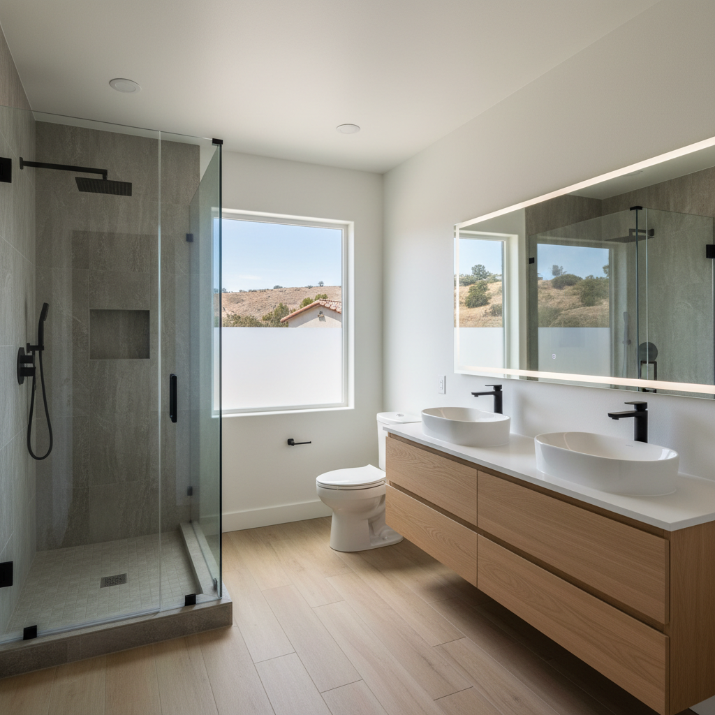 Completed bathroom expansion work at a residential property in Carson, CA