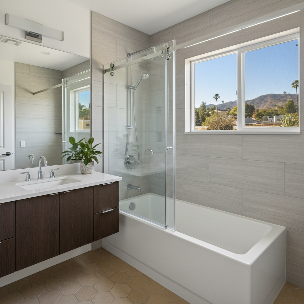 Completed bathtub replacement work at a residential property in Sherman Oaks, CA