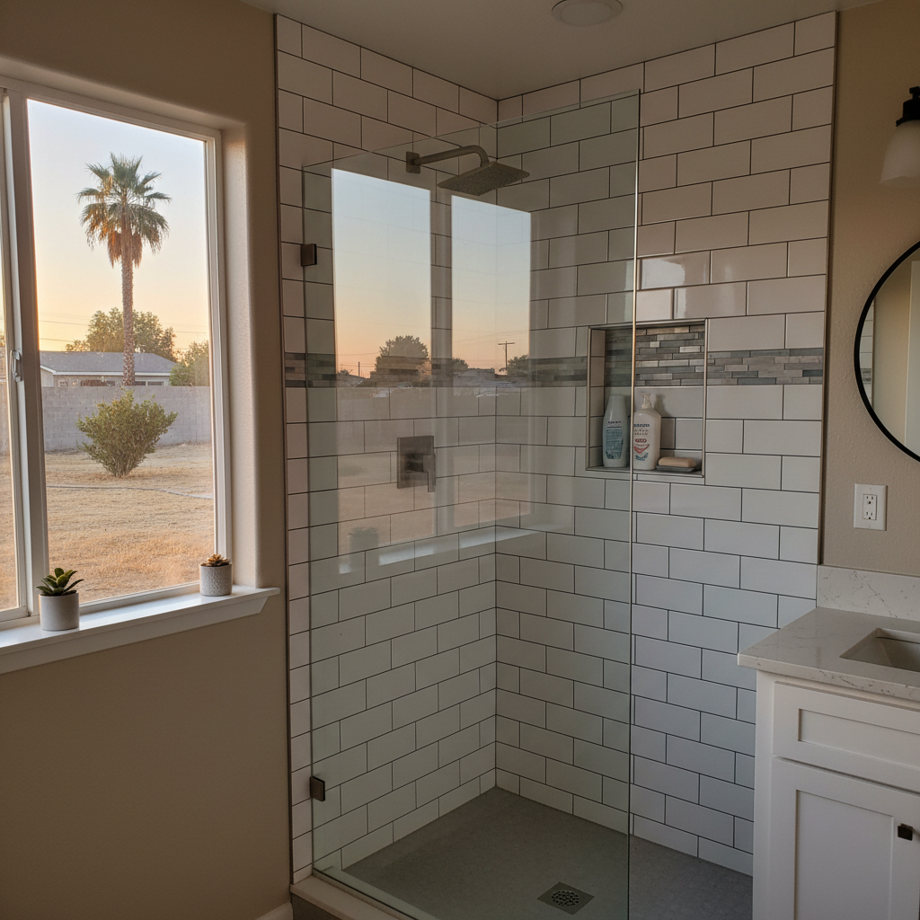 Completed shower replacement work at a residential property in Compton, CA