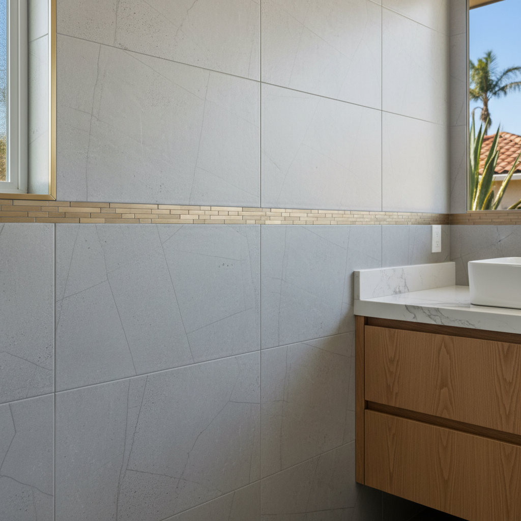 Completed bathroom modernization work at a residential property in Downey, CA