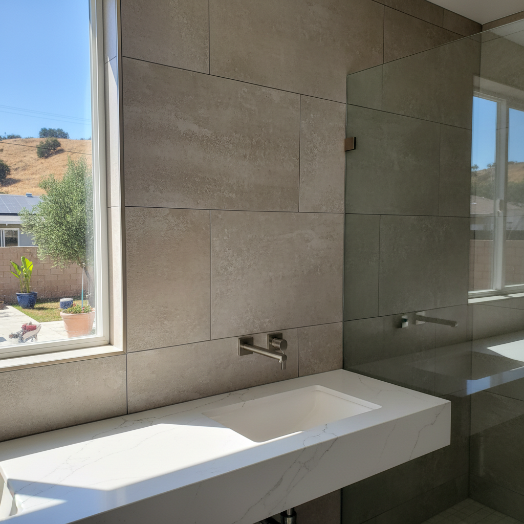 Completed bathroom modernization work at a residential property in Downey, CA