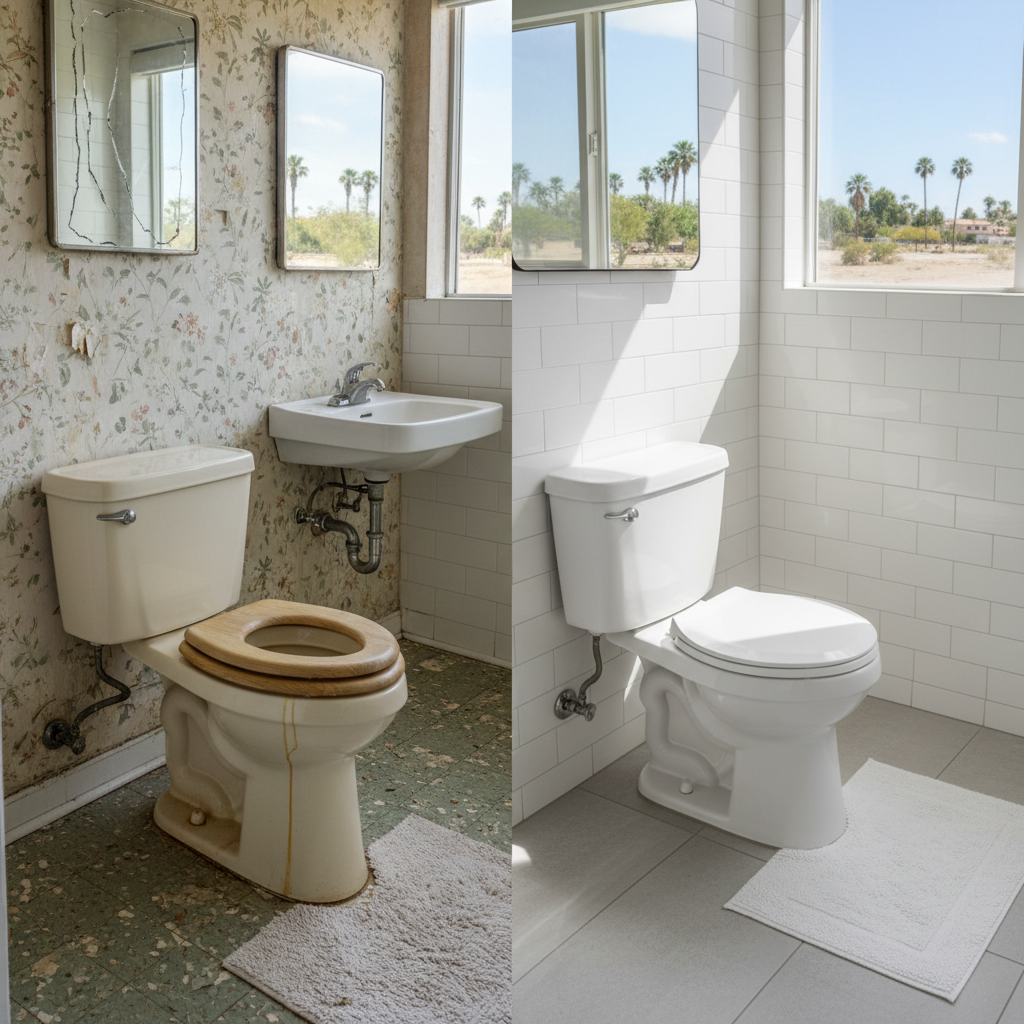 Completed toilet installation work at a residential property in Gardena, CA