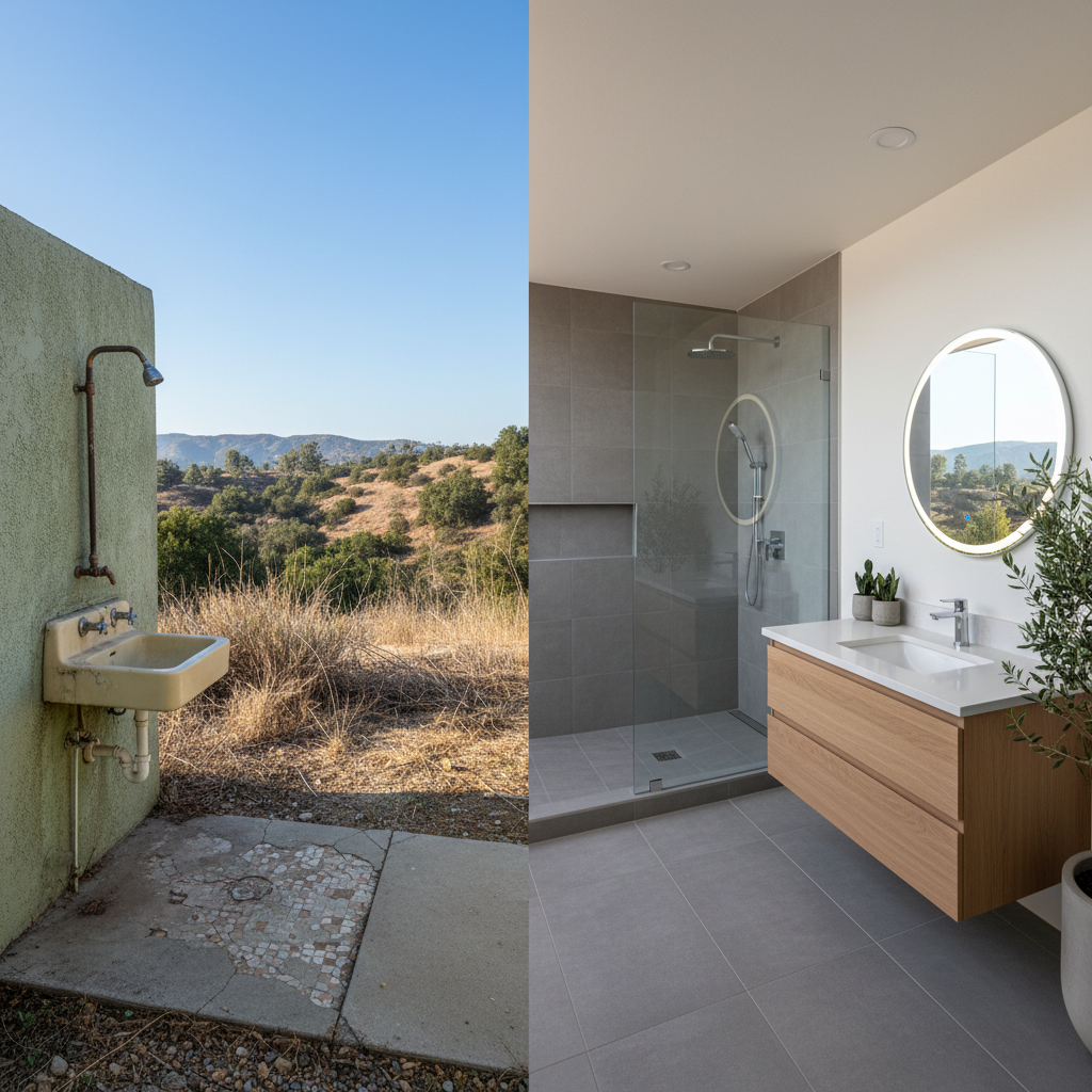 Completed bathroom remodel work at a residential property in Granada Hills, CA
