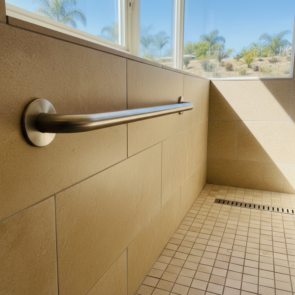 Completed handicap accessible bathrooms work at a residential property in Hawthorne, CA