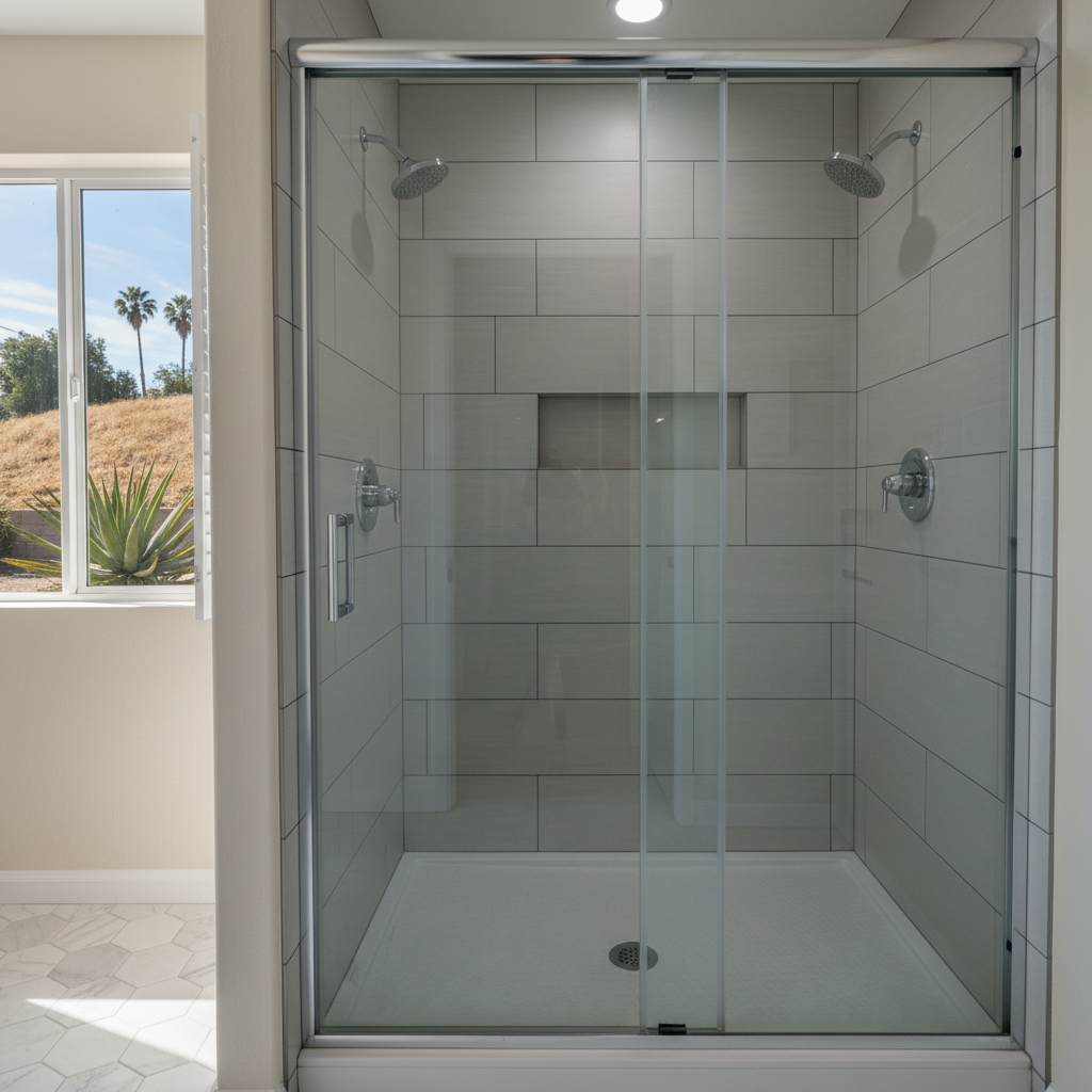 Completed shower replacement work at a residential property in Huntington Park, CA